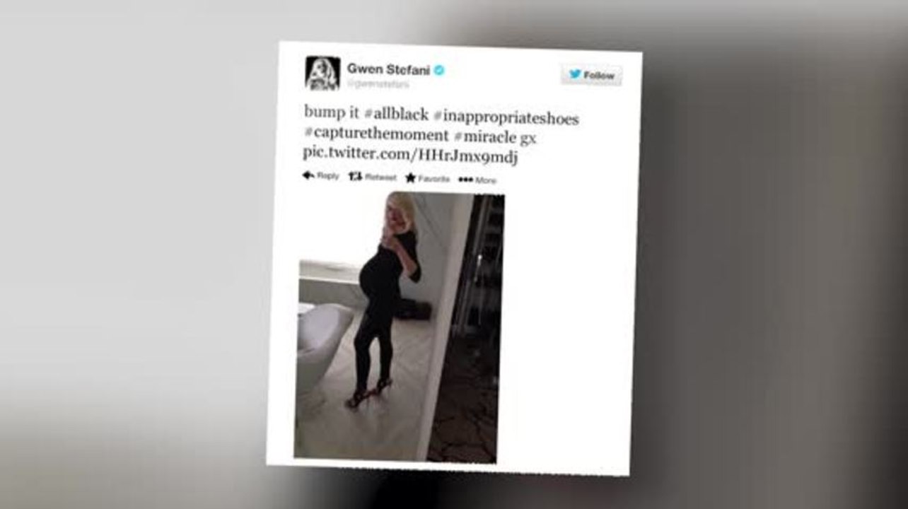 Gwen Stefani zeigt ihren Babybauch in einem Selfie