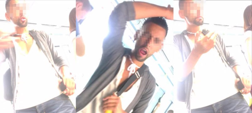 Ivre dans le tramway de Montpellier