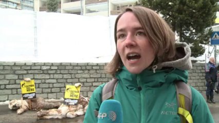 Greenpeace demo in Davos targets Gazprom