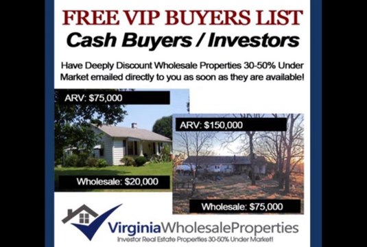 VirginiaWholesaleProperties.com - Properties 30-50% Under Market! Wholesale Properties VA