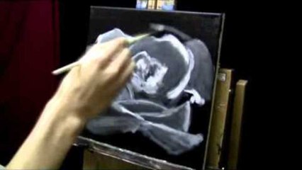 Black & White Flower 06 - Acrylic Time Lapse