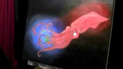 Sci-Fi Giant Squid in Space - Acrylic Time Lapse Painting
