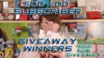 500 600 Sub Giveaway Winners! 1,000 Sub Giveaway?!?