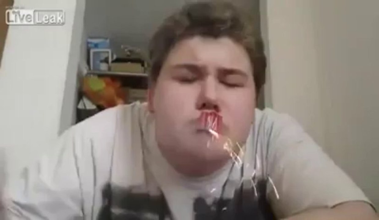 Crazy Guy Playing With Fire Crackers