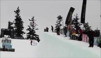 Crazy Ski Backflip Pipe Fail - And he wears almost nothing on his back!