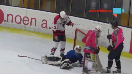 Drunk Hockey Goal Keeper - So funny!