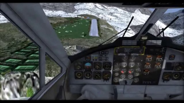 Flightgear DHC-6-300 Twin-otter landing and take-off to l'Alpe d'Huez (LFHU)