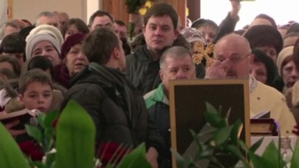 Funeral service of protester found dead in wood outside Kiev
