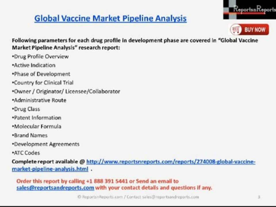 ReportsnReports: Vaccine Market Pipeline Analysis