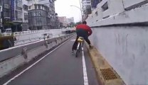 Drunk guy trying to cycle... Funny!