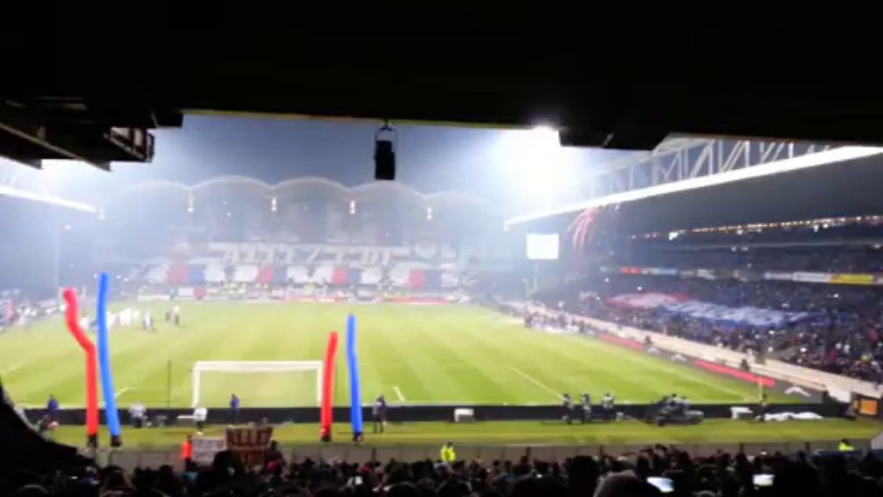 Lyon vs Marseille 15.12.2013 tyfo dans le virage sud inf