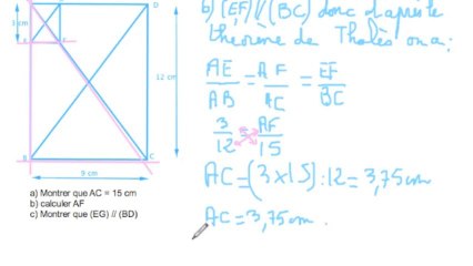 exercice théorème de Thalès et réciproque