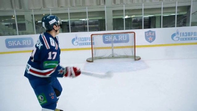 Two Pucks Trick Shot!! SKA Saint Petersburg - Russian Hockey Game Commercial