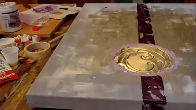 tableau abstrait peinture acrylique violetta purple speed painting #1