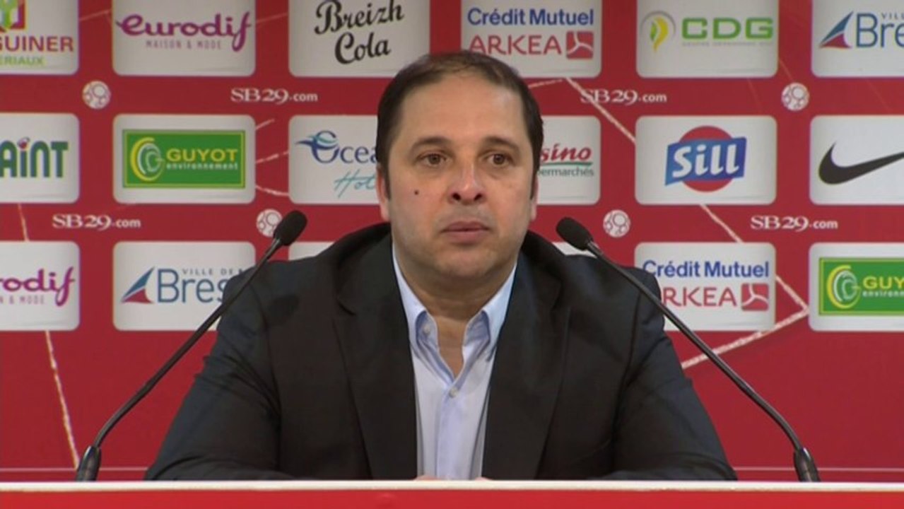 Conférence de presse Stade Brestois 29 - AS Nancy-Lorraine (0-0) : Alex  DUPONT (SB29) - Pablo  CORREA (ASNL) - 2013/2014