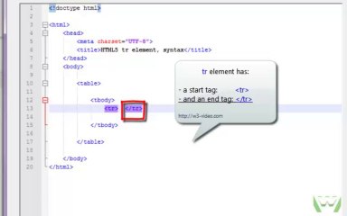 Learn the correct syntax of HTML5 elements on w3-video.com