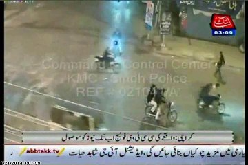CCTV Footage firing on Police in Karachi