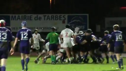 L'essai du match entre Tarbes et Bourg en Bresse