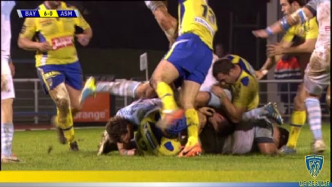 Résumé 17è journée de top 14: Bayonne bat Clermont 18 à 9.