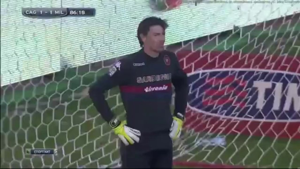 Mario Balotelli Goal - Cagliari vs AC Milan 1-1 ( Serie A ) 26-01-2014 HD