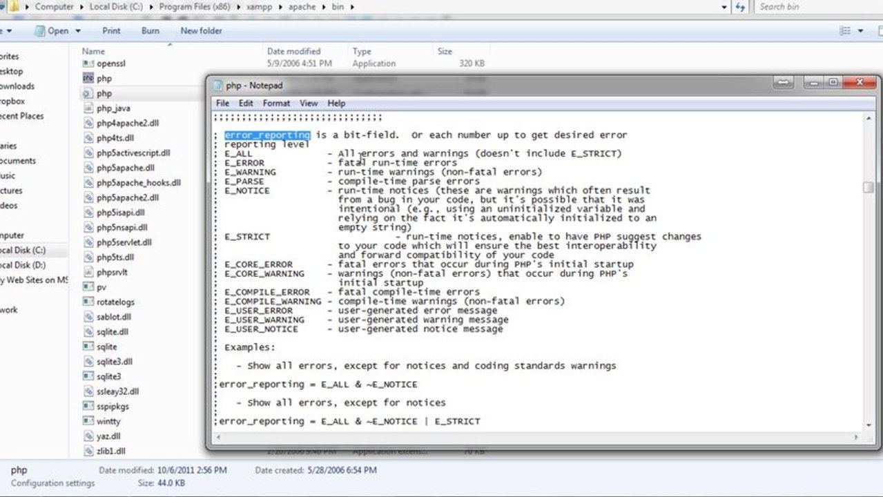 PHP Tutorial Urdu - 12 - Errors Reporting Free Urdu Tutorials Video training by Pakistan Education taleem.tv