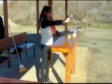 WOMEN LEARNING TO SHOOT HANDGUNS ON THE SHOOTING RANGE MEDFORD OREGON