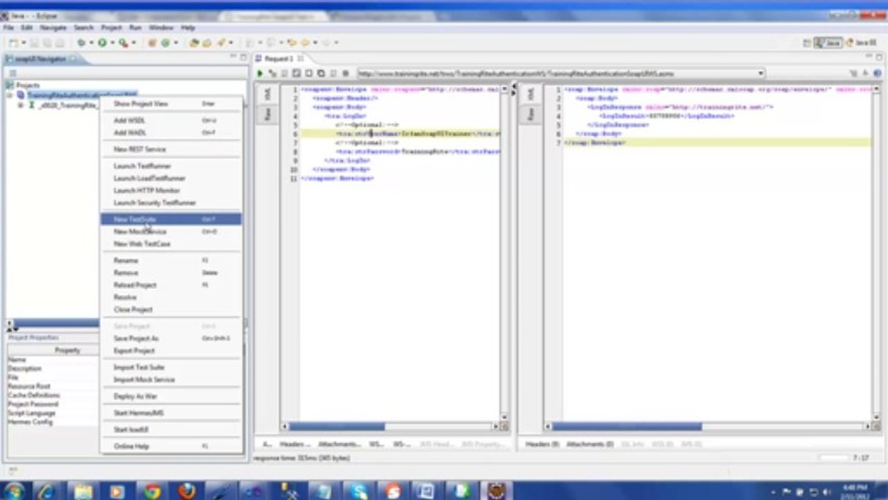 SoapUI Web Service Testing Video Tutorial Training - Eclipse Addin