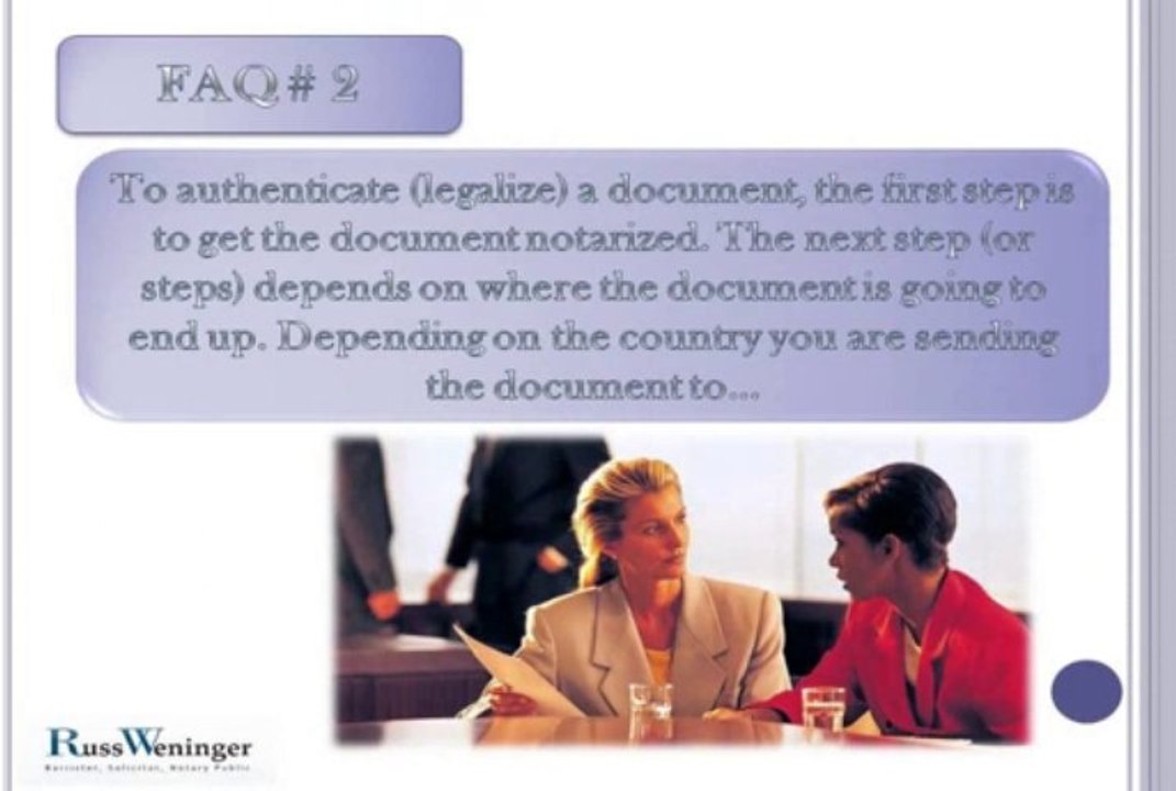 Canada Notary Services - FAQ Part 1