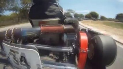 Go Kart Racing - Rider Gets Spun Out