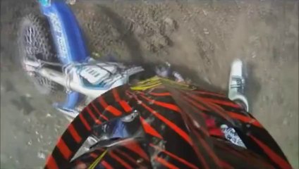 Bad Dirt Bike CRASH - Rider Nose Dives On A Jump!