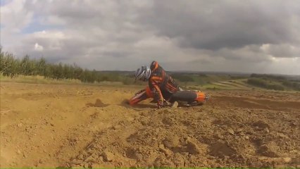 KTM Crash - Rider Has A Terrible Landing