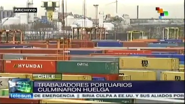 Cesa huelga tras acuerdo entre trabajadores portuarios y gob. chileno