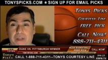 Pittsburgh Panthers vs. Duke Blue Devils Pick Prediction NCAA College Basketball Odds Preview 1-27-2014