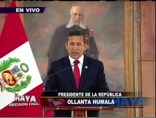 Presidente Humala: El Perú se siente complacido con el fallo de La Haya