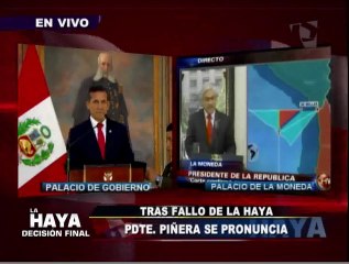 Sebastián Piñera: El fallo de La Haya es una lamentable pérdida para Chile (1/2)