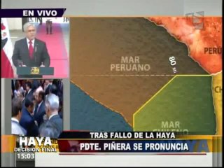 Sebastián Piñera: El fallo de La Haya es una lamentable pérdida para Chile (2/2)