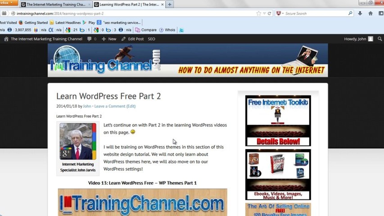 The Internet Marketing Training Channel Part 2