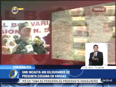 Autoridades incautan 406 kilos de cocaína en el estado Vargas