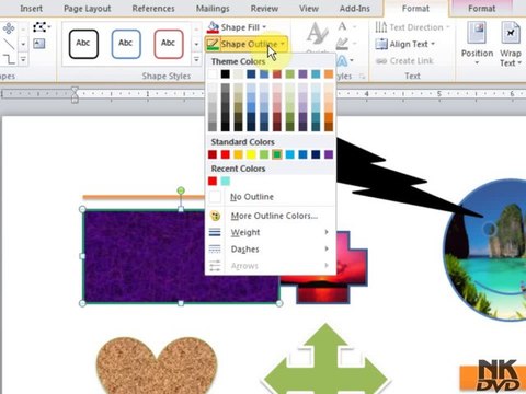 Lesson 43 Insert Shapes (Microsoft Office Word 2007_2010 Free Tutorial Urdu Hindi Video Training taleem.tv Pakistan Education