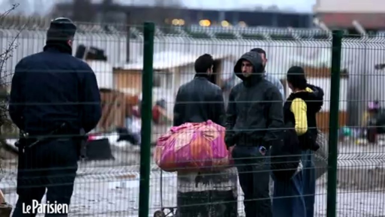 Evacuation d'un camp de Roms à Bonneuil-sur-Marne (Val-de-Marne).