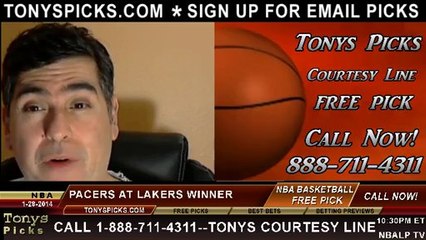 LA Lakers vs. Indiana Pacers Pick Prediction NBA Pro Basketball Odds Preview 1-28-2014