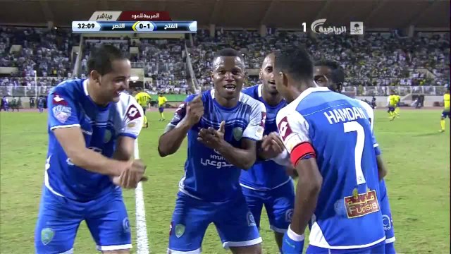 هدف الفتح الاول من دوريس سالمو في النصر - الفتح 1-2 النصر - دوري جميل 28/01/2014 HD