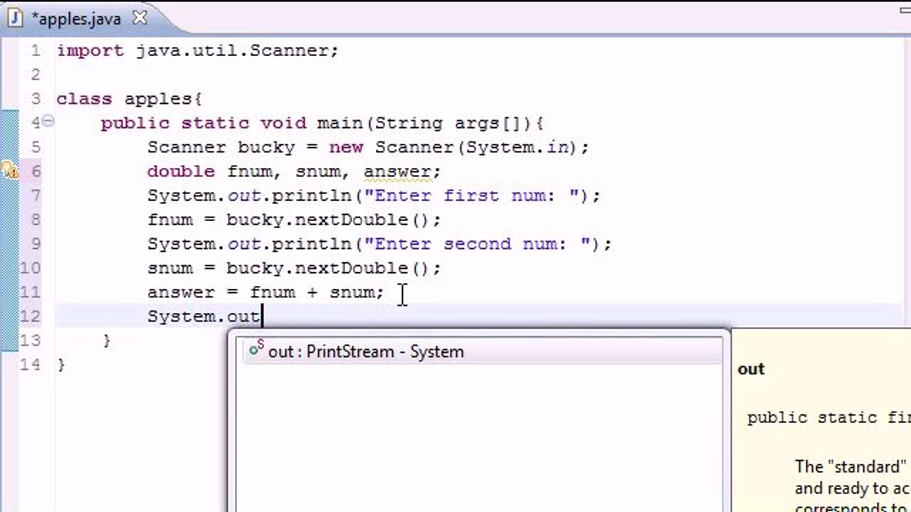 Java Tutorial 7 - building a basic calculator