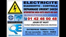 PARIS 15eme - ENTREPRISE D'ELECTRICITE - 0142460048 - DEPANNAGES ASSURES 24/24 7/7