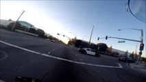 Motorcycle insulted by crazy car driver... But cops were present!!!!