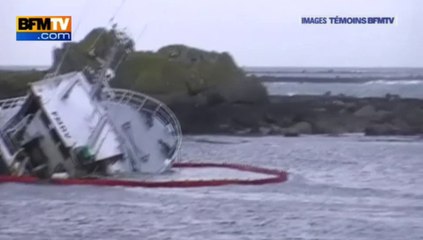Le chalutier "L'Estran" s'échoue