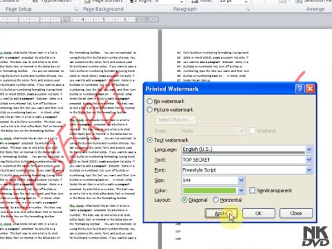 Lesson 75 Add Watermark Part 2 (Microsoft Office Word 2007_2010 Free Tutorial Urdu Hindi Video Training taleem.tv Pakistan Education