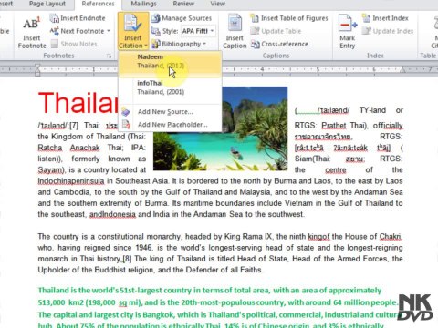 Lesson 85 Insert Citation (Microsoft Office Word 2007_2010 Free Tutorial Urdu Hindi Video Training taleem.tv Pakistan Education