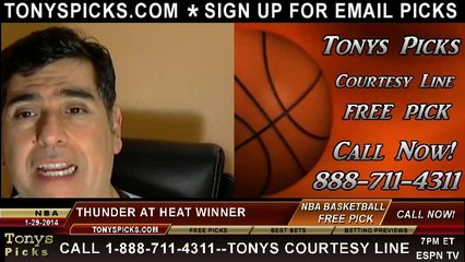 Miami Heat vs. Oklahoma City Thunder Pick Prediction NBA Pro Basketball Odds Preview 1-29-2014