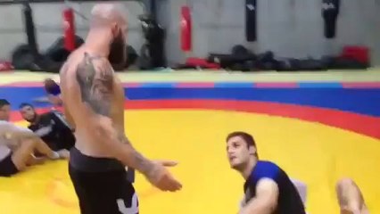 Black belt shows new student who the boss is